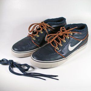 Nike Zoom Stefan Janoski Mid Premium 472679-423 Obsidian Navy Leather Size 9.5